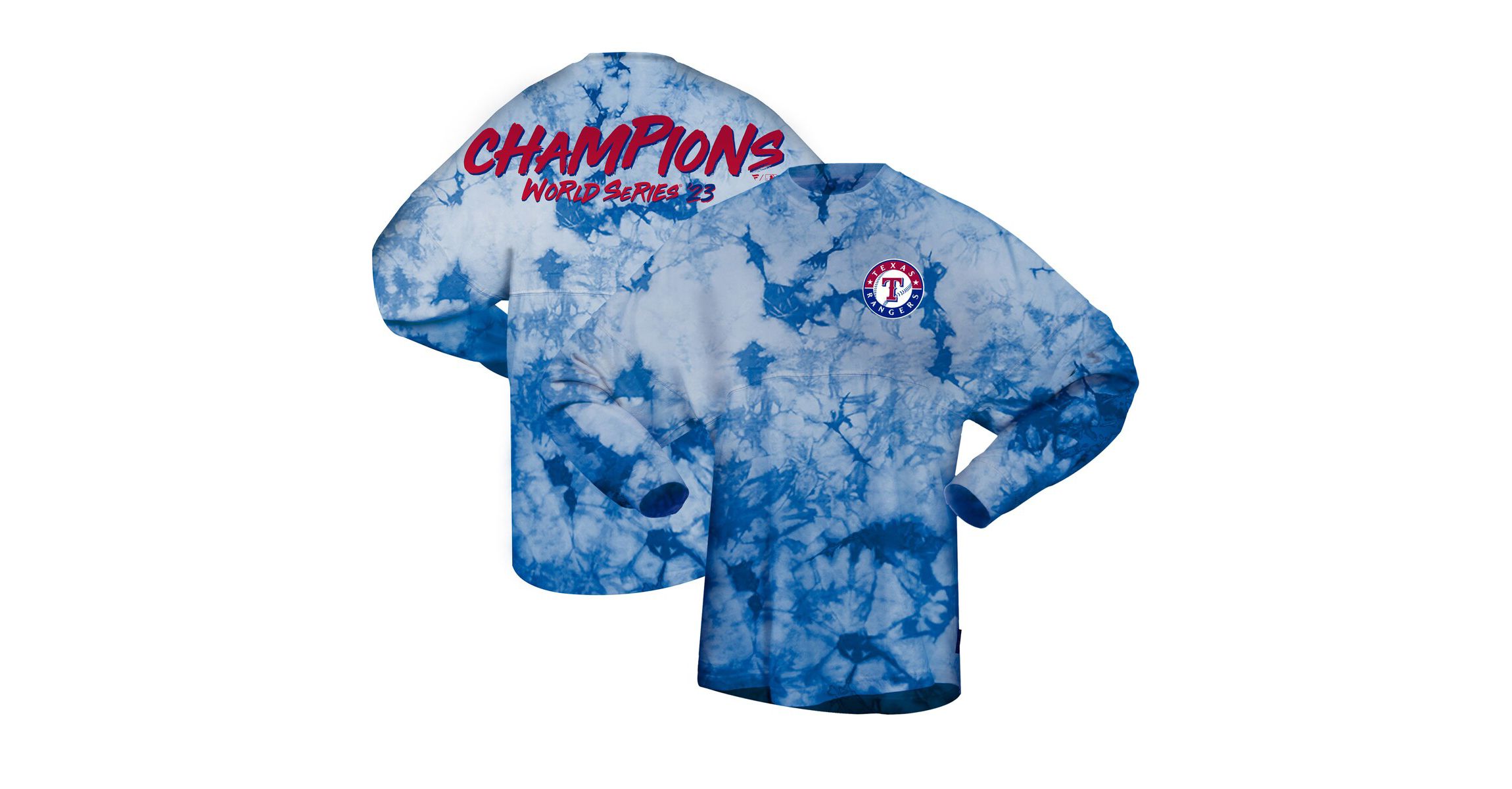 MLB Fanatics Texas Rangers 2023 World Series s Crystal-Dye Long Sleeve T-Shirt