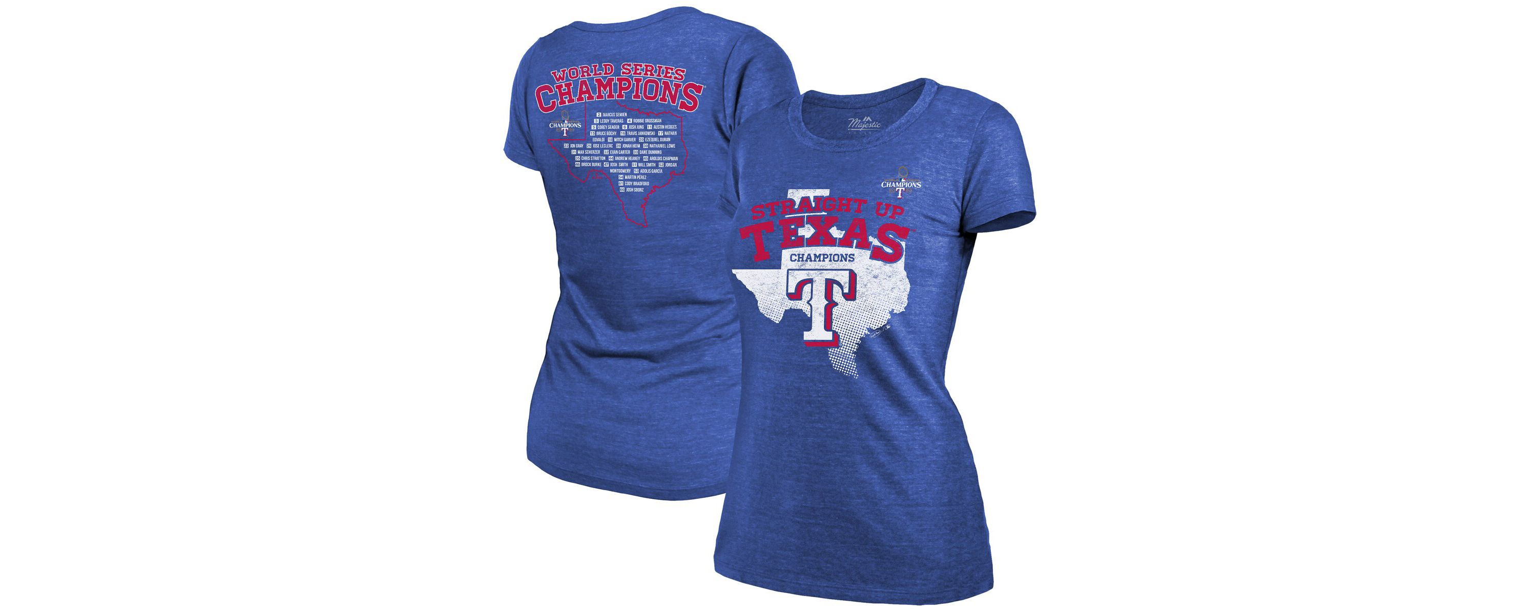 MLB Texas Rangers 2023 World Series s Local Ground Rules Roster Tri-Blend Fitted T-Shirt