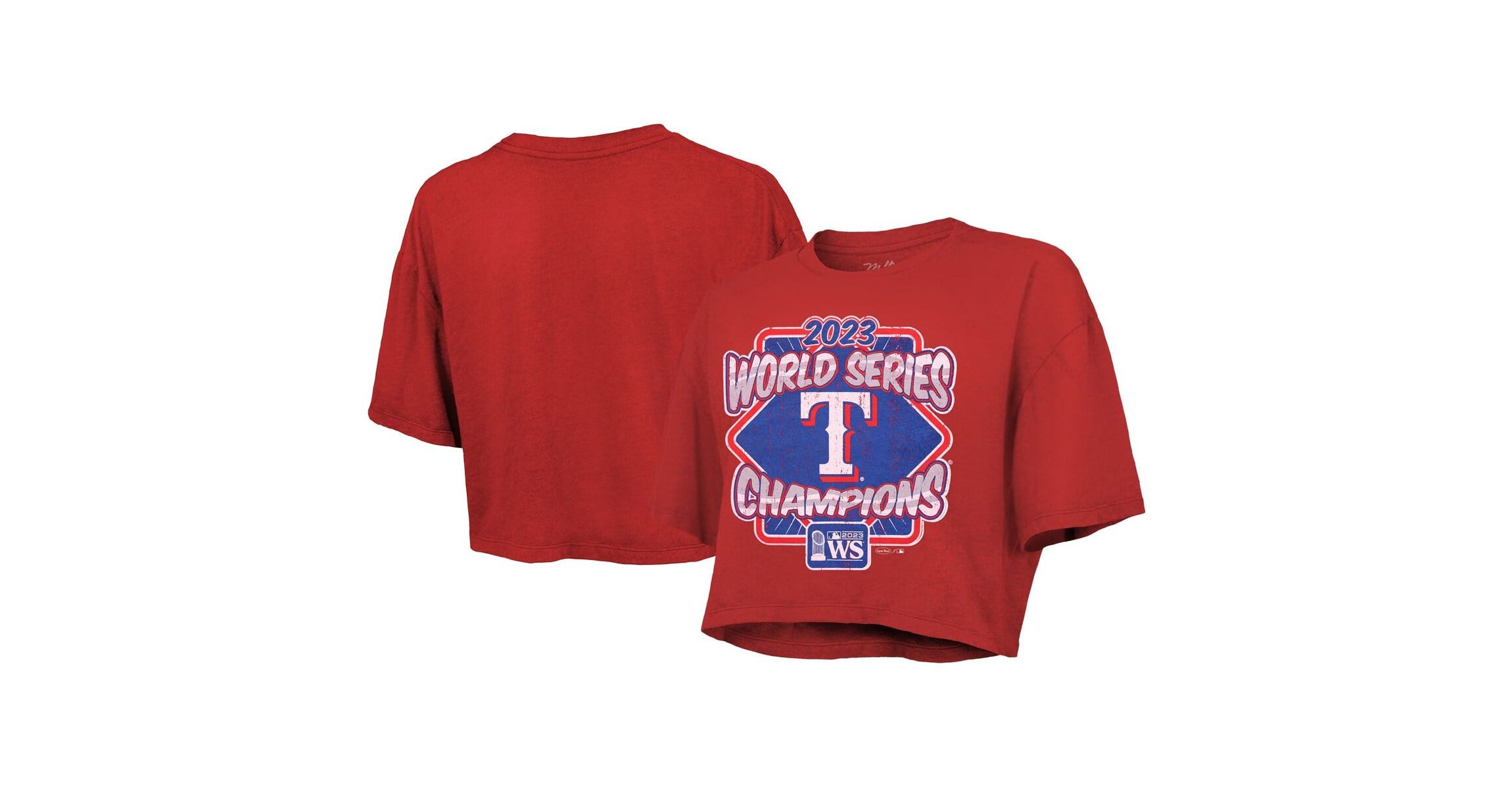 MLB Texas Rangers 2023 World Series s Best Face Forward Boxy Cropped Tri-Blend T-Shirt