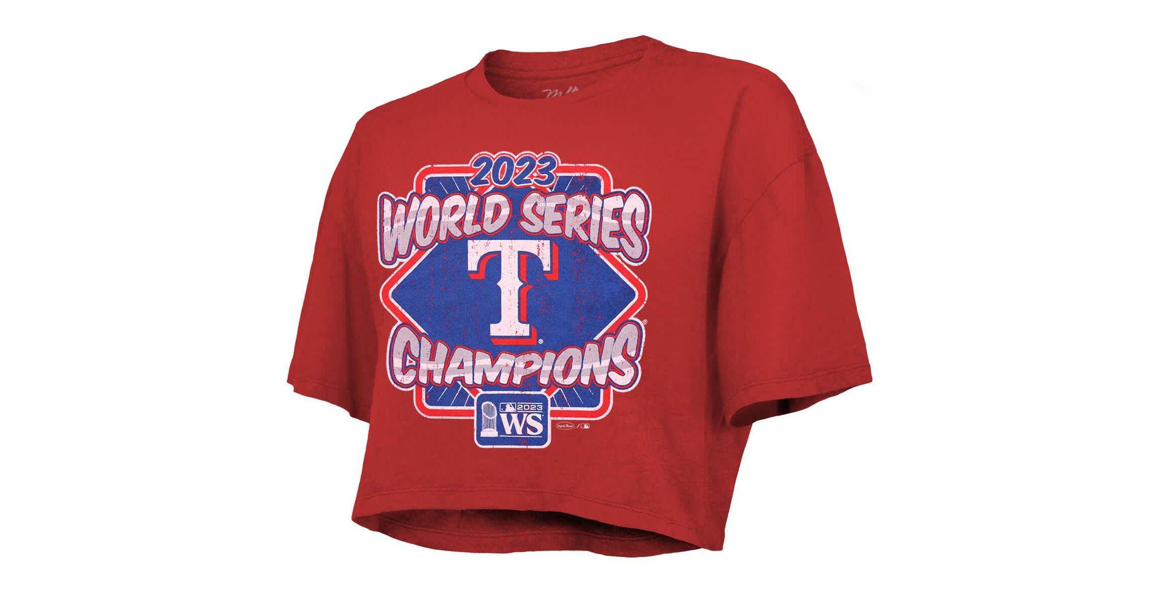 MLB Texas Rangers 2023 World Series s Best Face Forward Boxy Cropped Tri-Blend T-Shirt