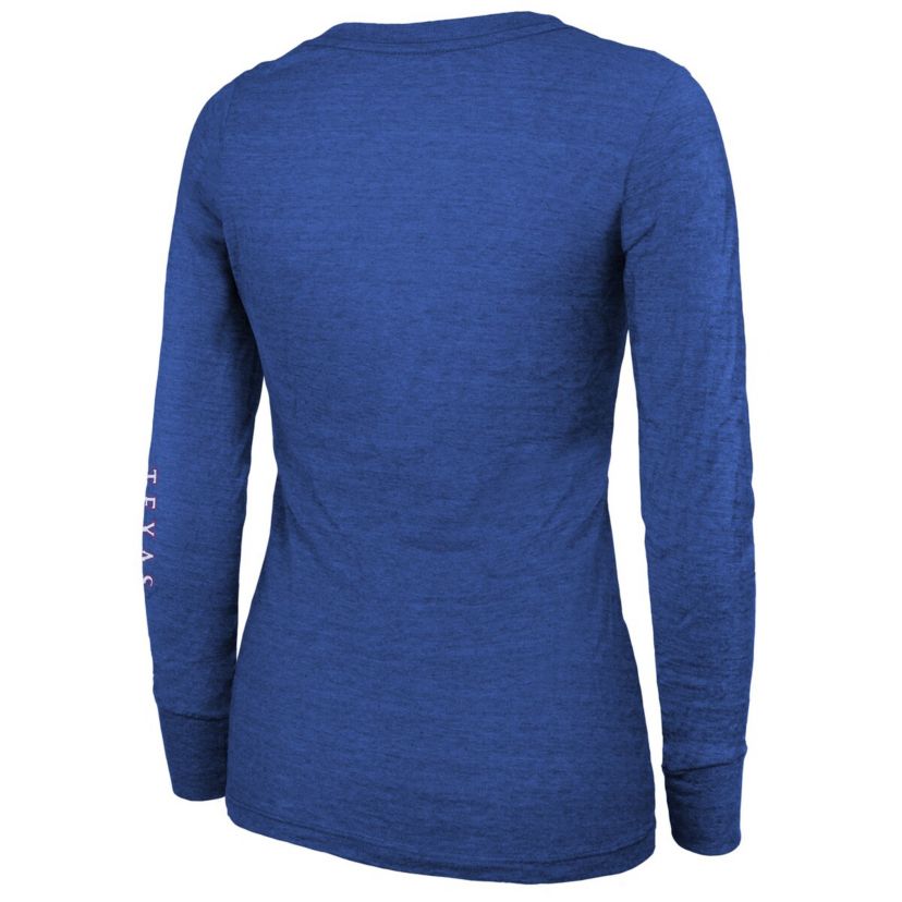 MLB Texas Rangers 2023 World Series s Tri-Blend Long Sleeve Scoop Neck T-Shirt