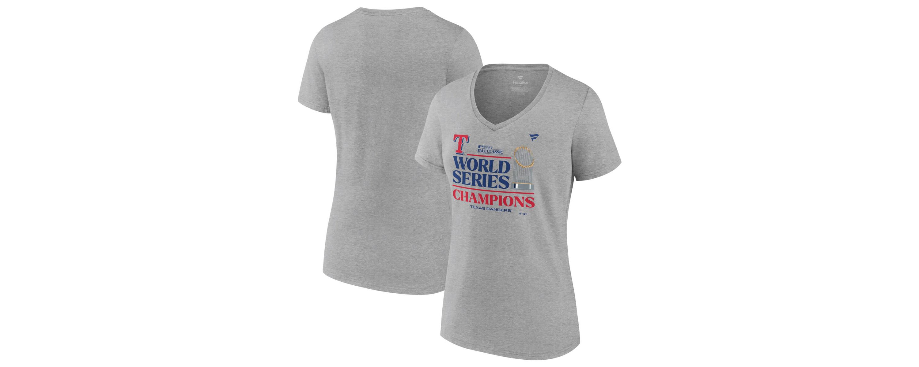 MLB Fanatics Texas Rangers 2023 World Series s Locker Room Plus Size V-Neck T-Shirt