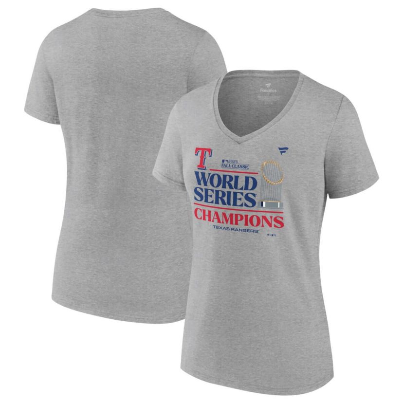 MLB Fanatics Texas Rangers 2023 World Series s Locker Room Plus Size V-Neck T-Shirt