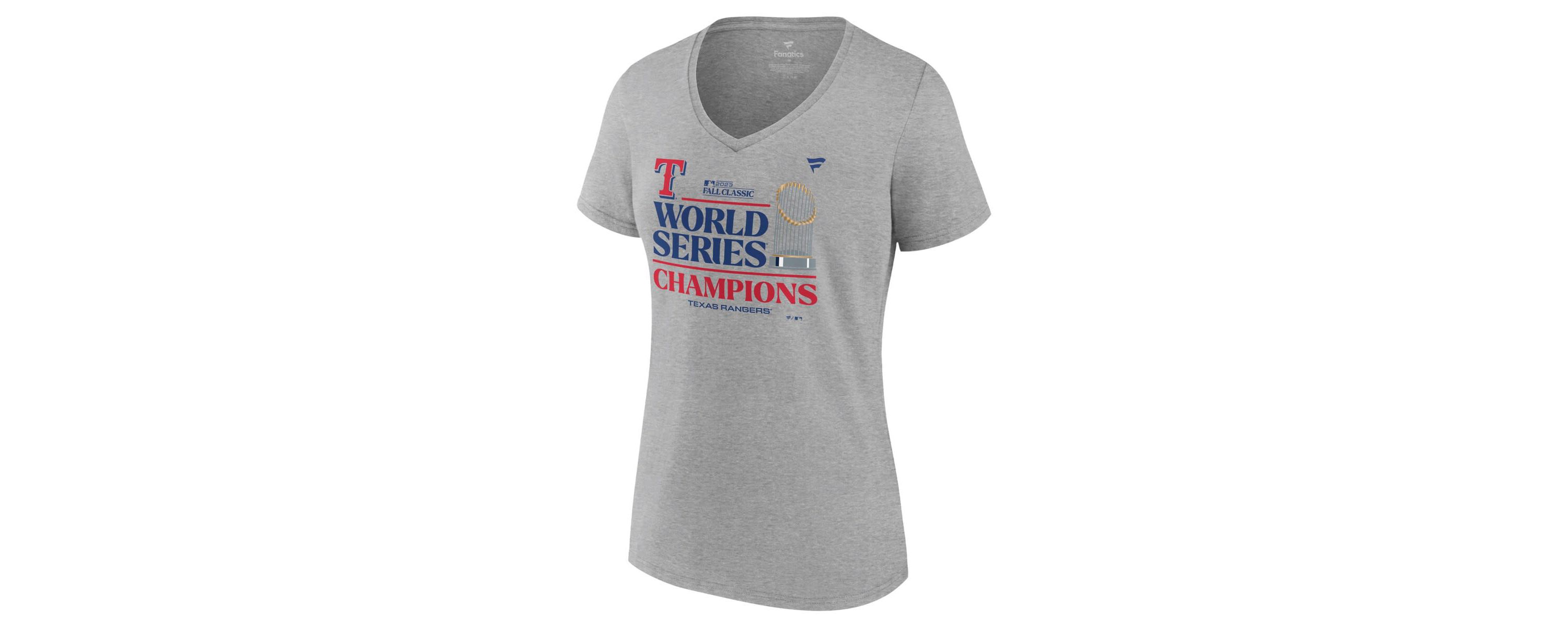 MLB Fanatics Texas Rangers 2023 World Series s Locker Room Plus Size V-Neck T-Shirt