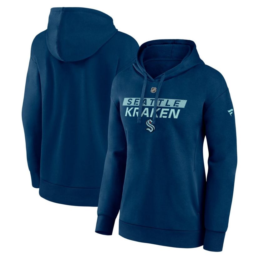 NHL Fanatics Deep Sea Seattle Kraken Authentic Pro Core Primary Fleece Pullover Hoodie