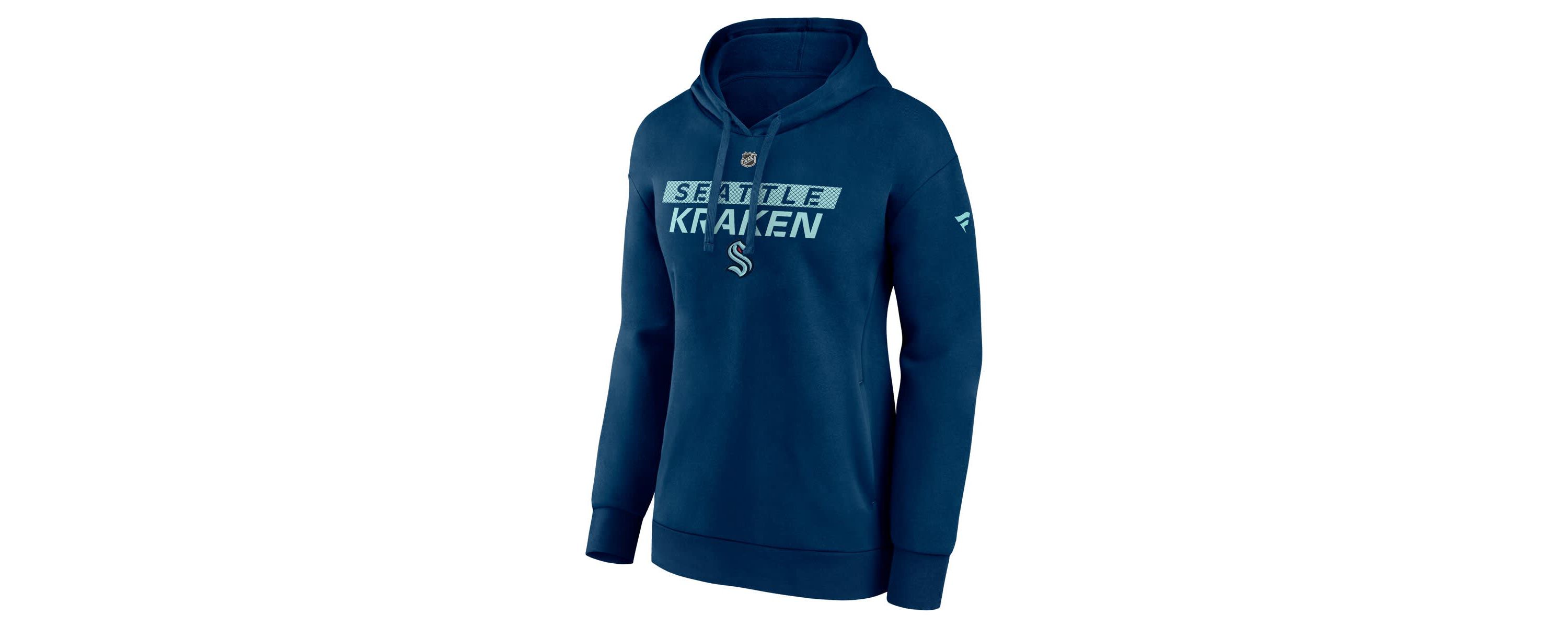 NHL Fanatics Deep Sea Seattle Kraken Authentic Pro Core Primary Fleece Pullover Hoodie