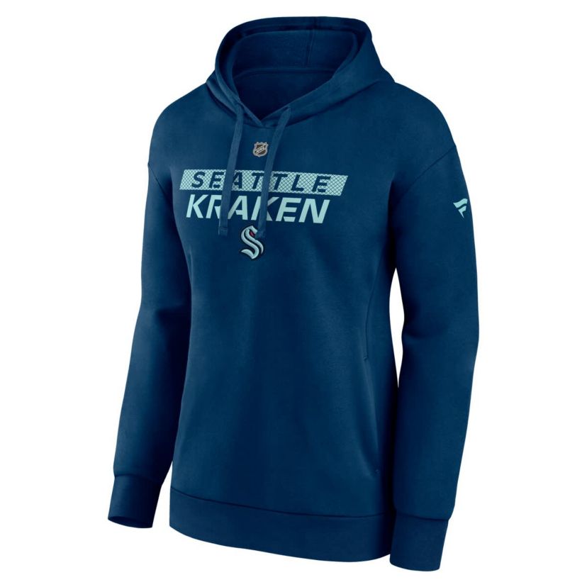 NHL Fanatics Deep Sea Seattle Kraken Authentic Pro Core Primary Fleece Pullover Hoodie
