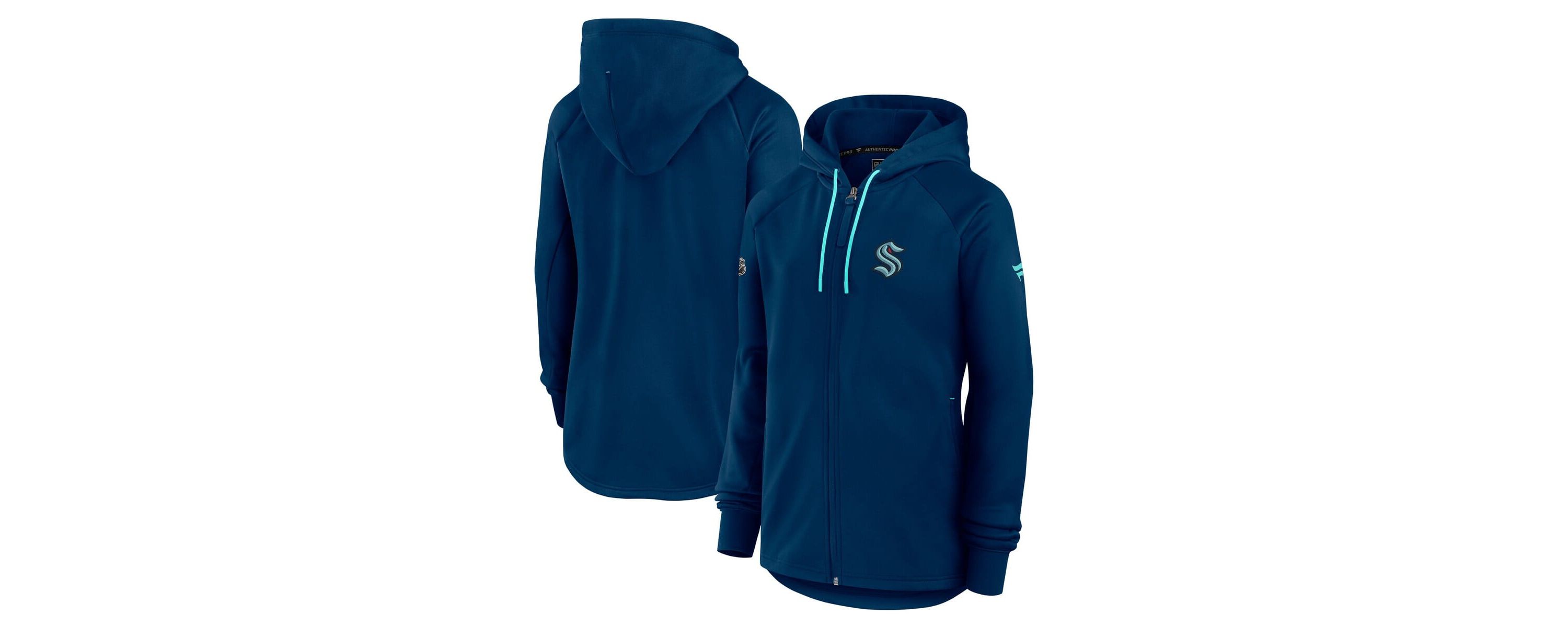 NHL Fanatics Deep Sea Seattle Kraken Authentic Pro Rink Fleece Full-Zip Jacket