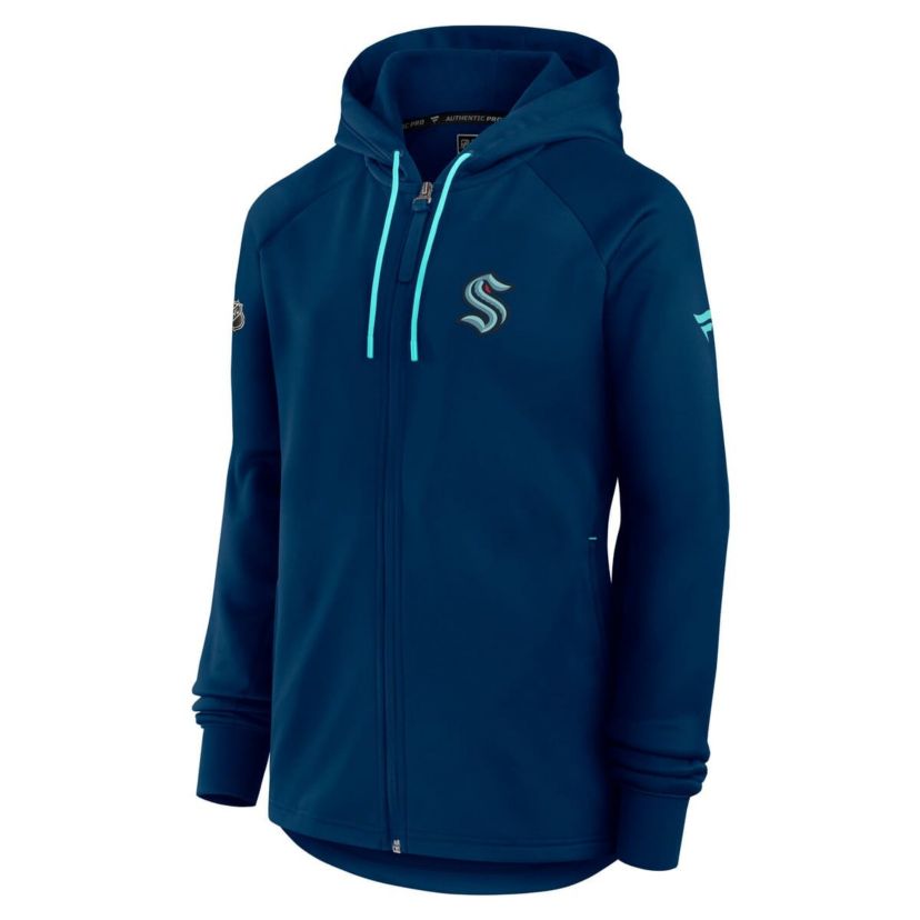 NHL Fanatics Deep Sea Seattle Kraken Authentic Pro Rink Fleece Full-Zip Jacket