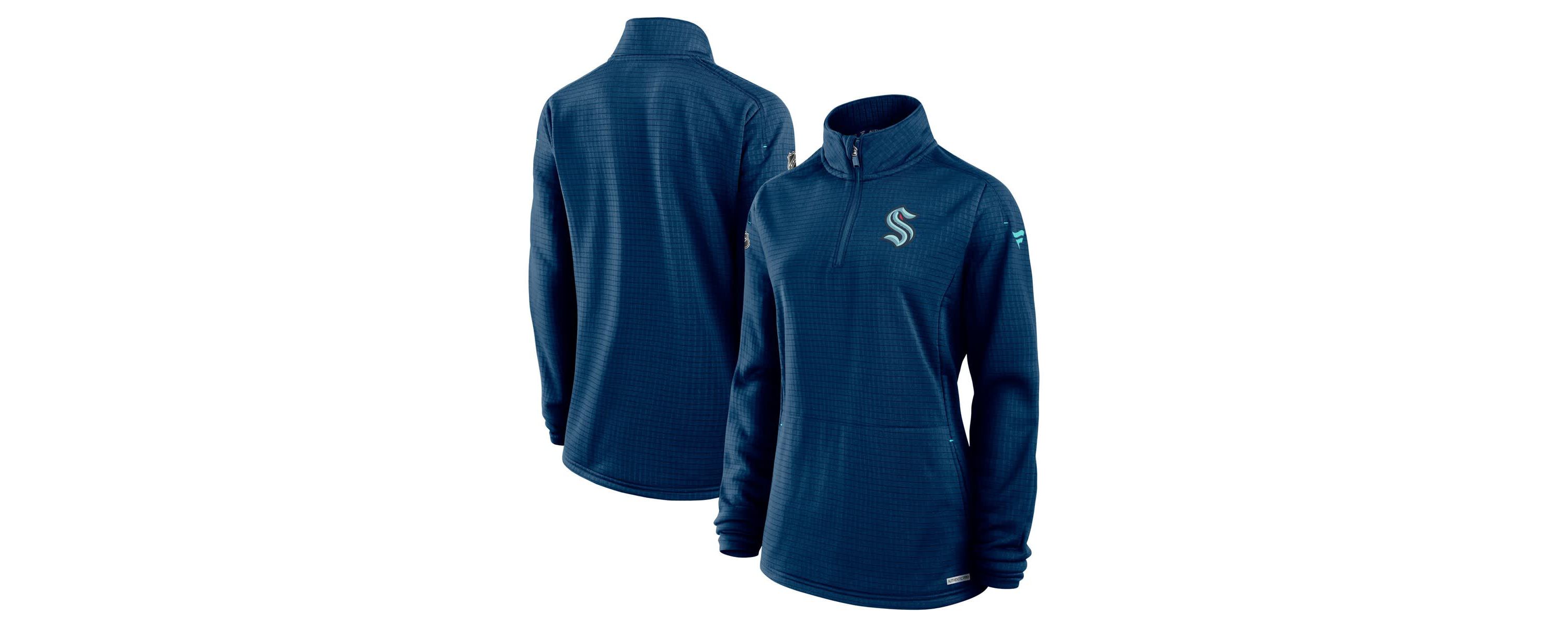 NHL Fanatics Deep Sea Seattle Kraken Authentic Pro Rink Lightweight Quarter-Zip Pullover Sweatshirt