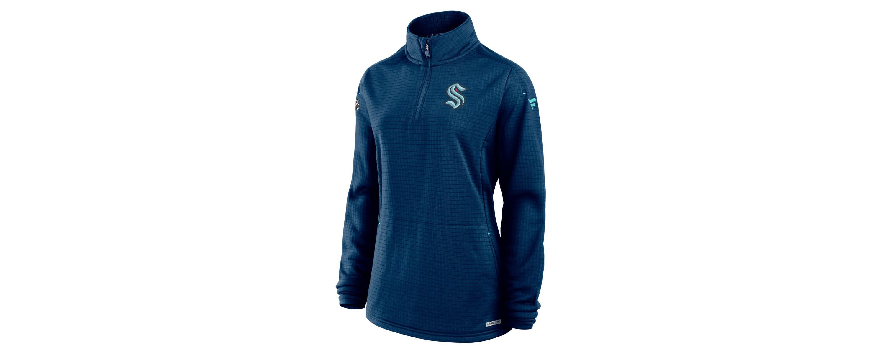 NHL Fanatics Deep Sea Seattle Kraken Authentic Pro Rink Lightweight Quarter-Zip Pullover Sweatshirt