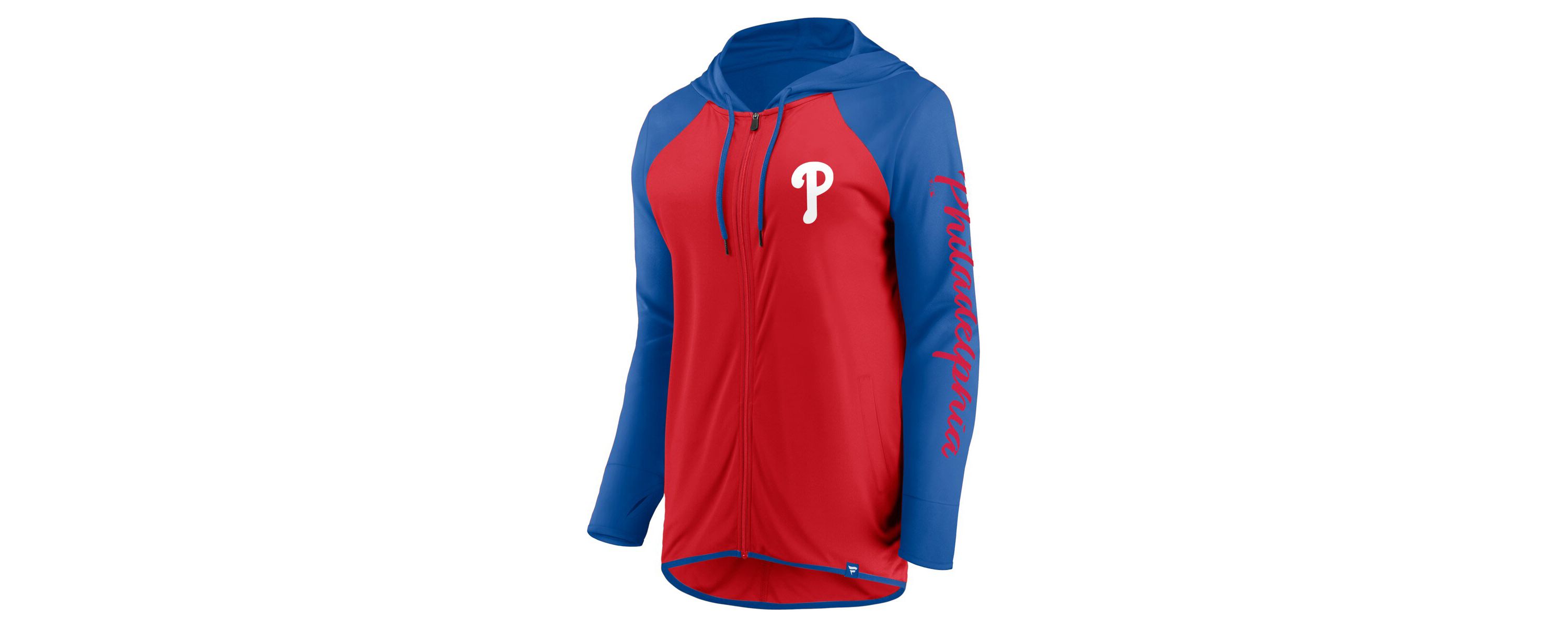MLB Fanatics Red/Royal Philadelphia Phillies Script Sleeve Full-Zip Hoodie