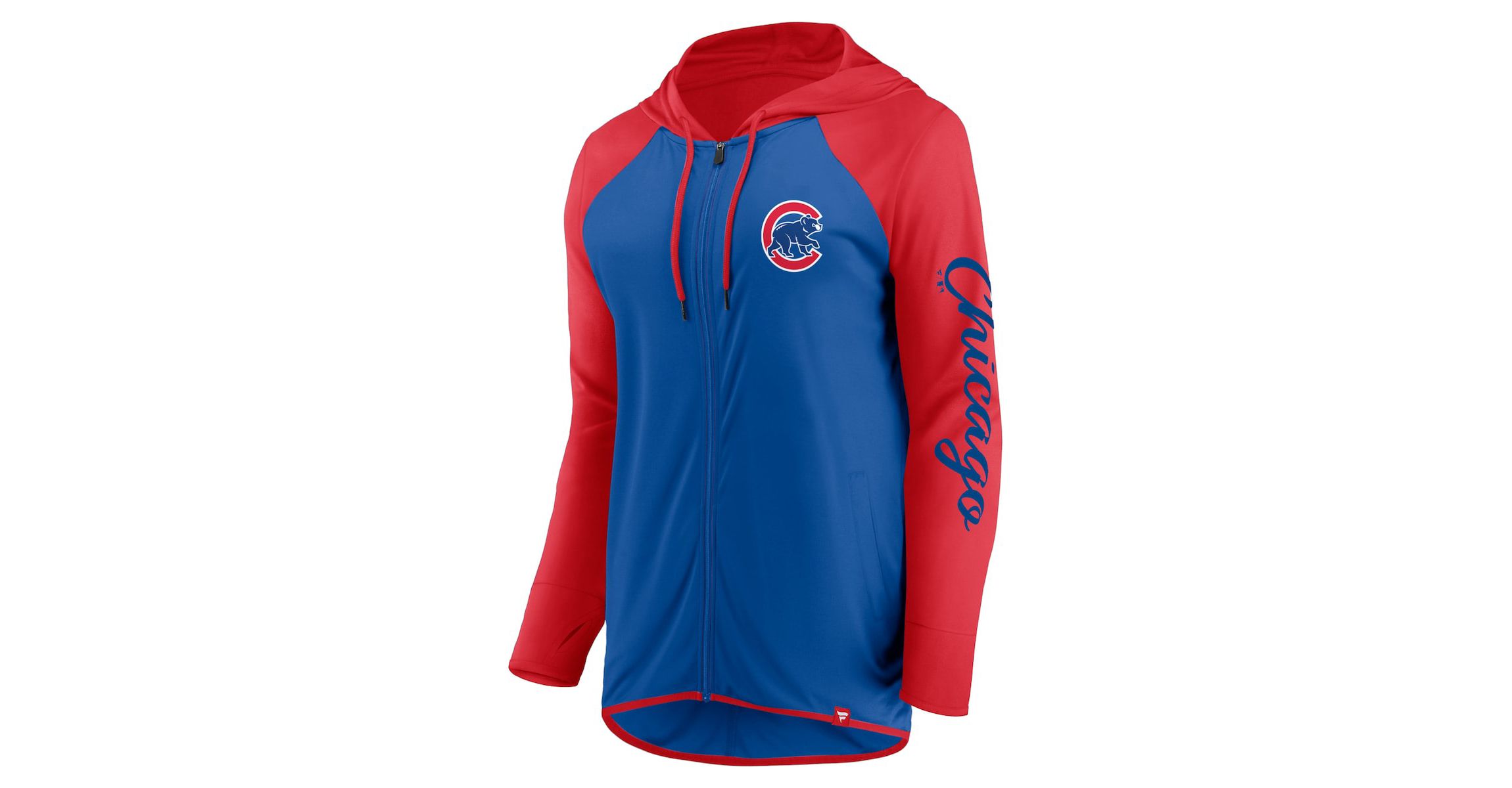 MLB Fanatics Royal/Red Chicago Cubs Script Sleeve Full-Zip Hoodie