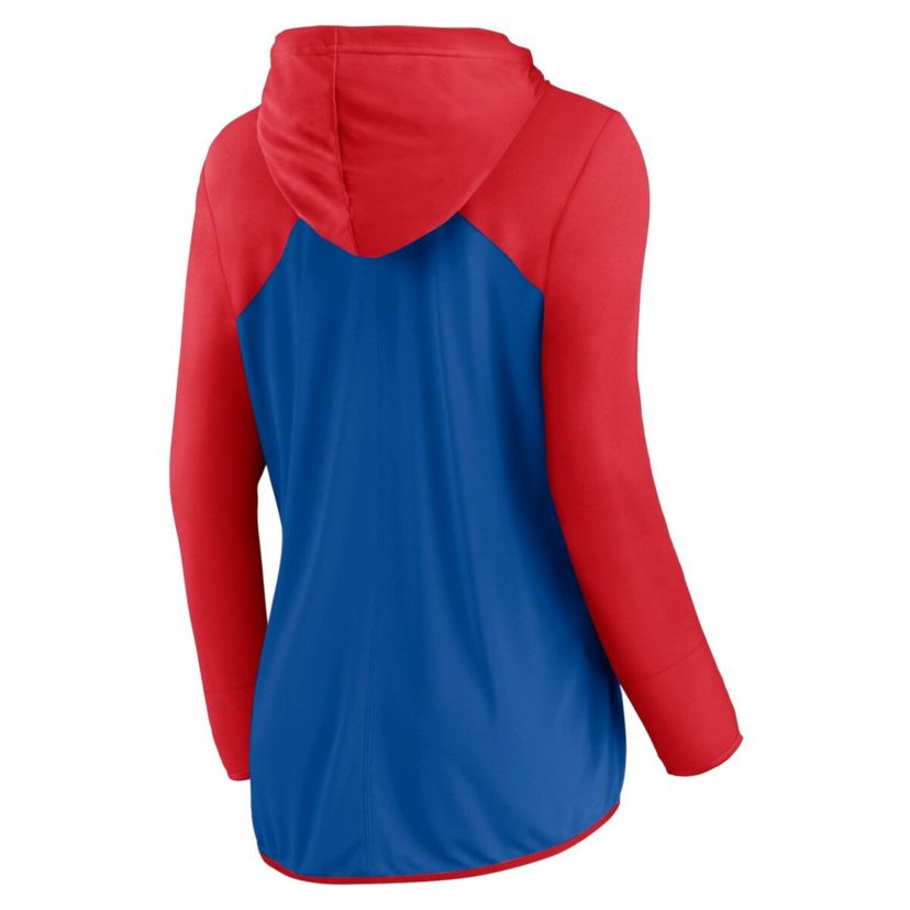 MLB Fanatics Royal/Red Chicago Cubs Script Sleeve Full-Zip Hoodie