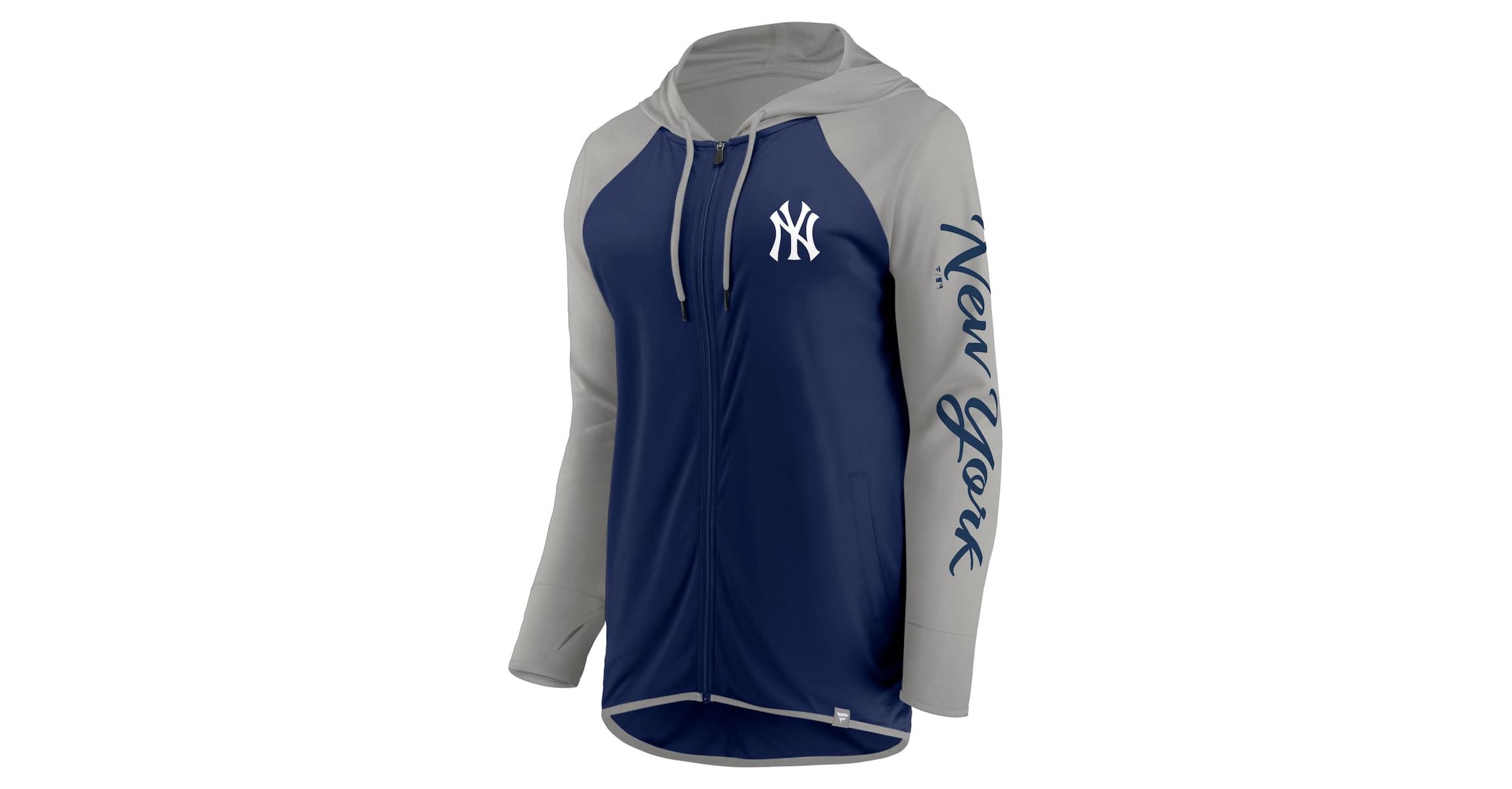 MLB Fanatics Navy/Gray New York Yankees Script Sleeve Full-Zip Hoodie