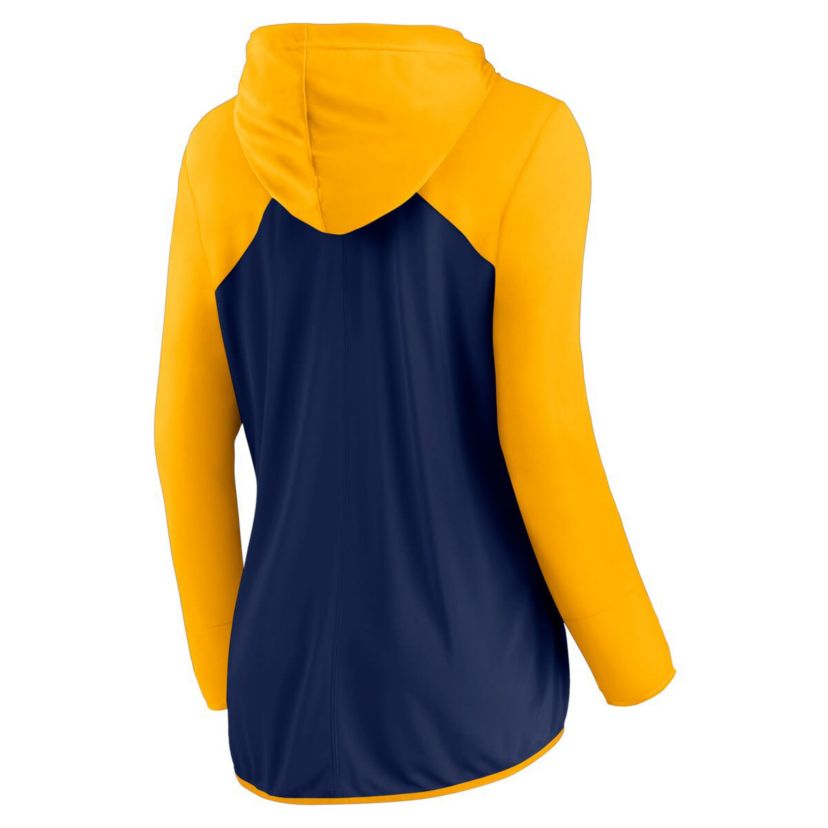 MLB Fanatics Navy/Gold Milwaukee Brewers Script Sleeve Full-Zip Hoodie