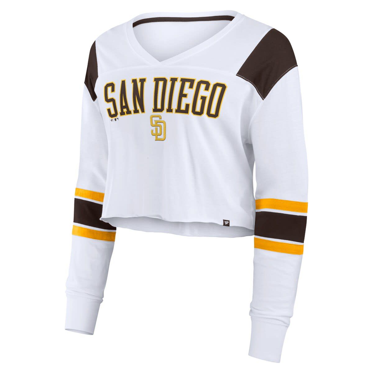 MLB Fanatics San Diego Padres Stretch Cropped Fashion Long Sleeve T-Shirt