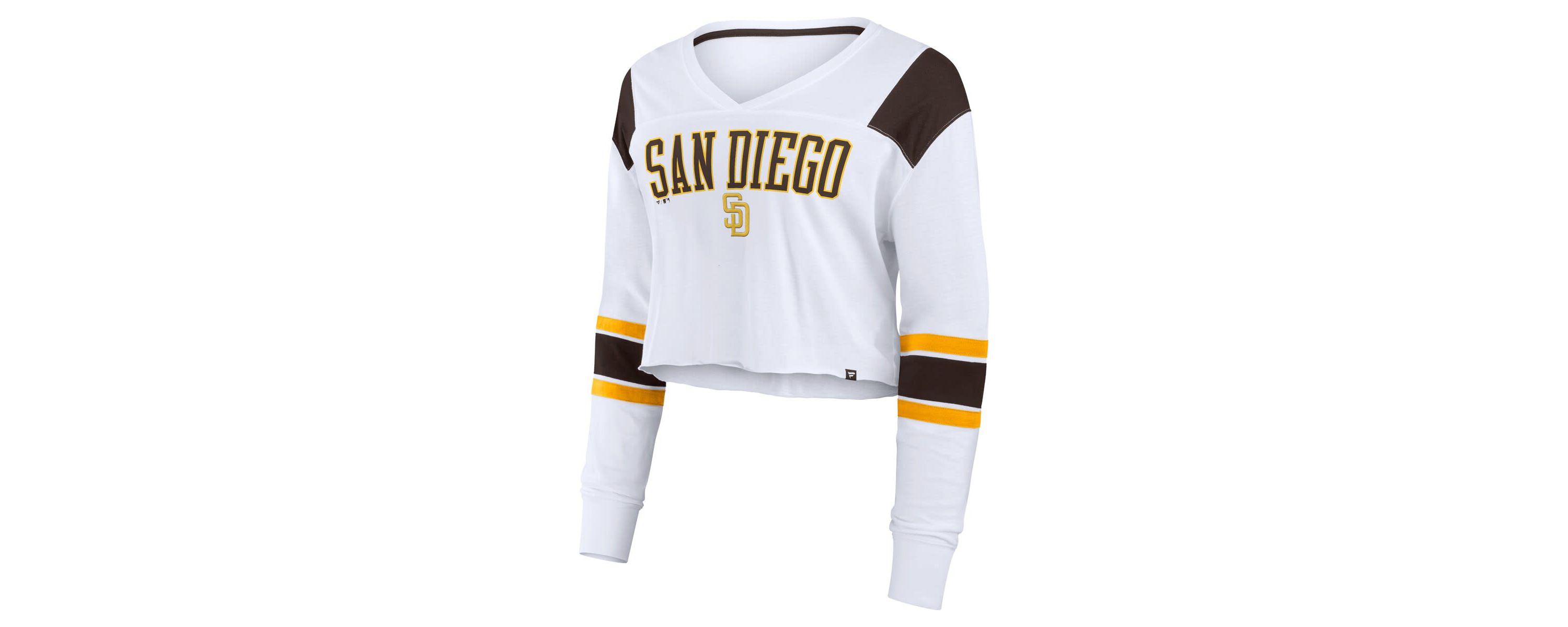 MLB Fanatics San Diego Padres Stretch Cropped Fashion Long Sleeve T-Shirt