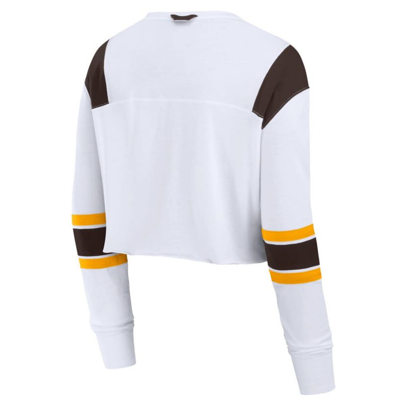 MLB Fanatics San Diego Padres Stretch Cropped Fashion Long Sleeve T-Shirt
