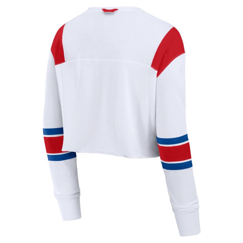 MLB Fanatics Philadelphia Phillies Stretch Cropped Fashion Long Sleeve T-Shirt