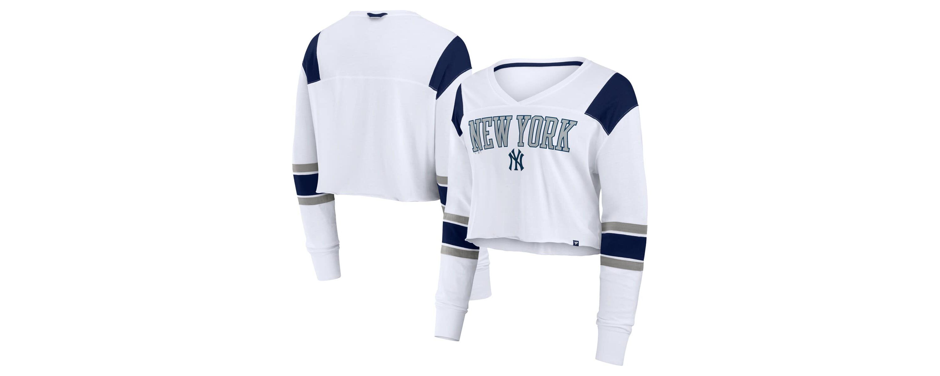 MLB Fanatics New York Yankees Stretch Cropped Fashion Long Sleeve T-Shirt