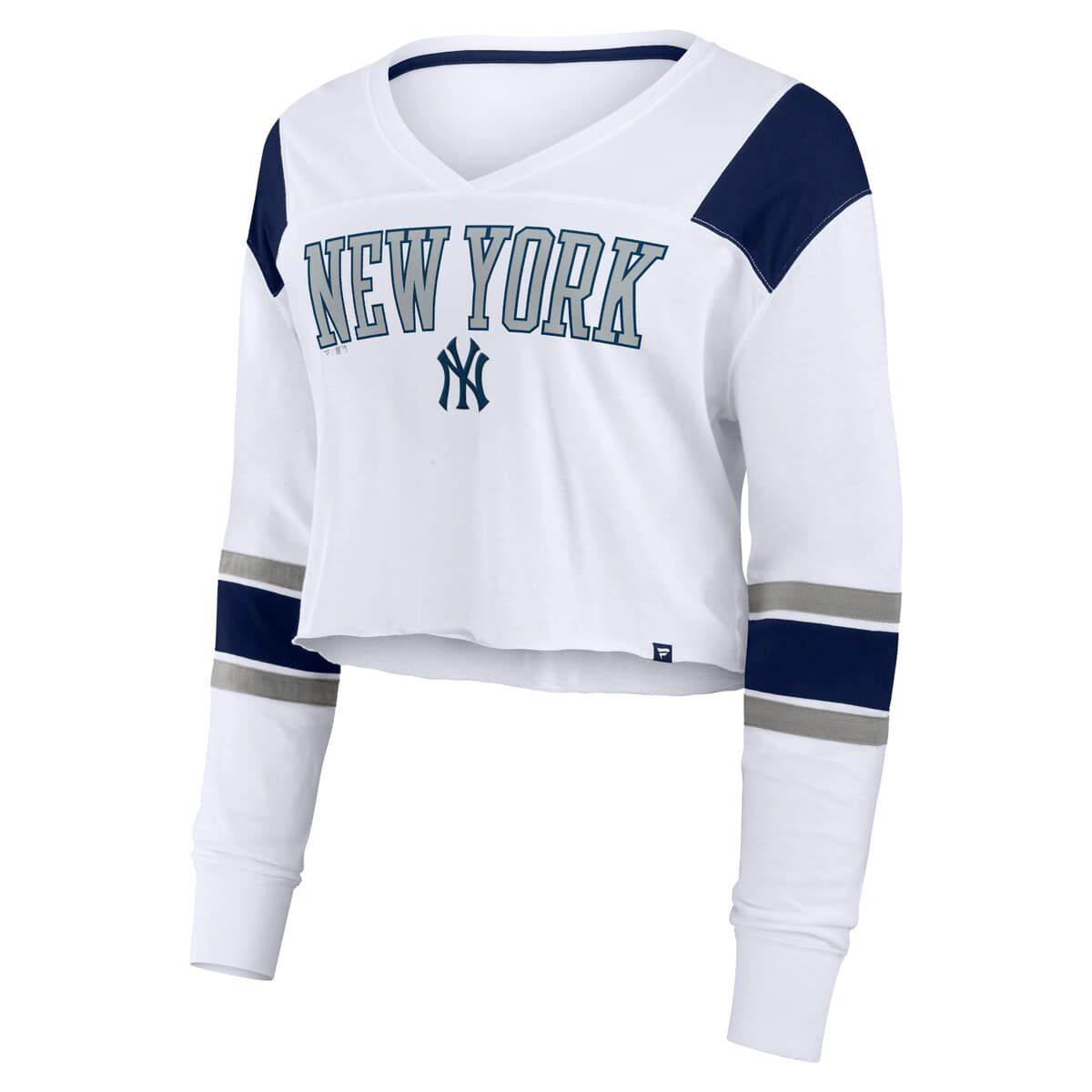 MLB Fanatics New York Yankees Stretch Cropped Fashion Long Sleeve T-Shirt
