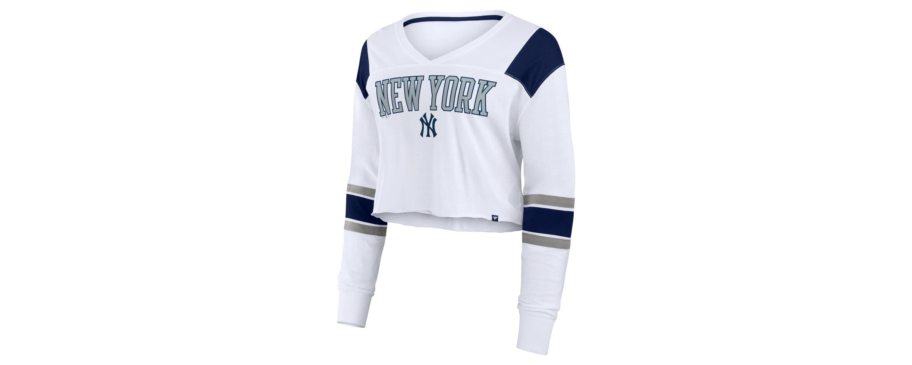 MLB Fanatics New York Yankees Stretch Cropped Fashion Long Sleeve T-Shirt