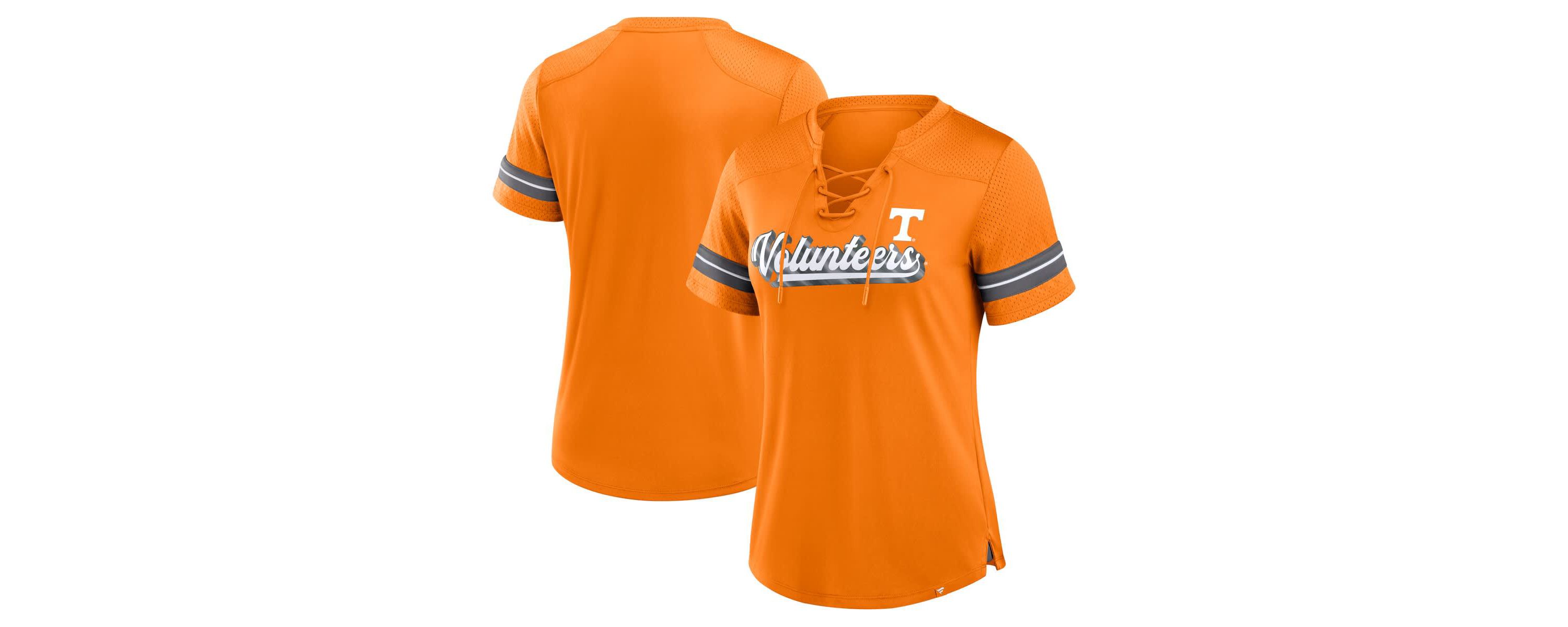 NCAA Fanatics Tennessee Tennessee Volunteers Fundamental Overtime Readiness Athena Lace-Up V-Neck T-Shirt