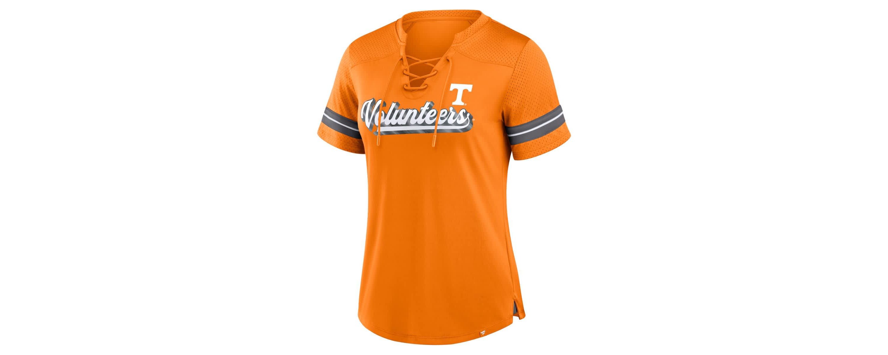 NCAA Fanatics Tennessee Tennessee Volunteers Fundamental Overtime Readiness Athena Lace-Up V-Neck T-Shirt