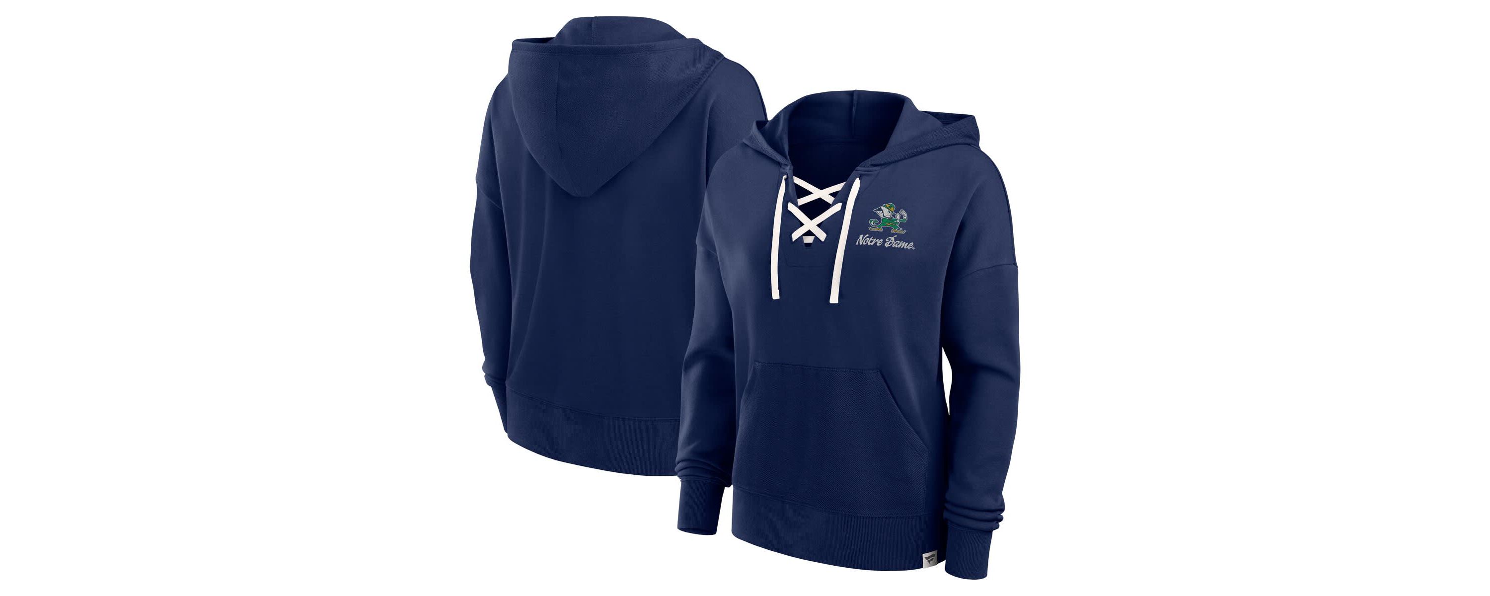 NCAA Fanatics Notre Dame Fighting Irish Original Script Lace-Up Pullover Hoodie