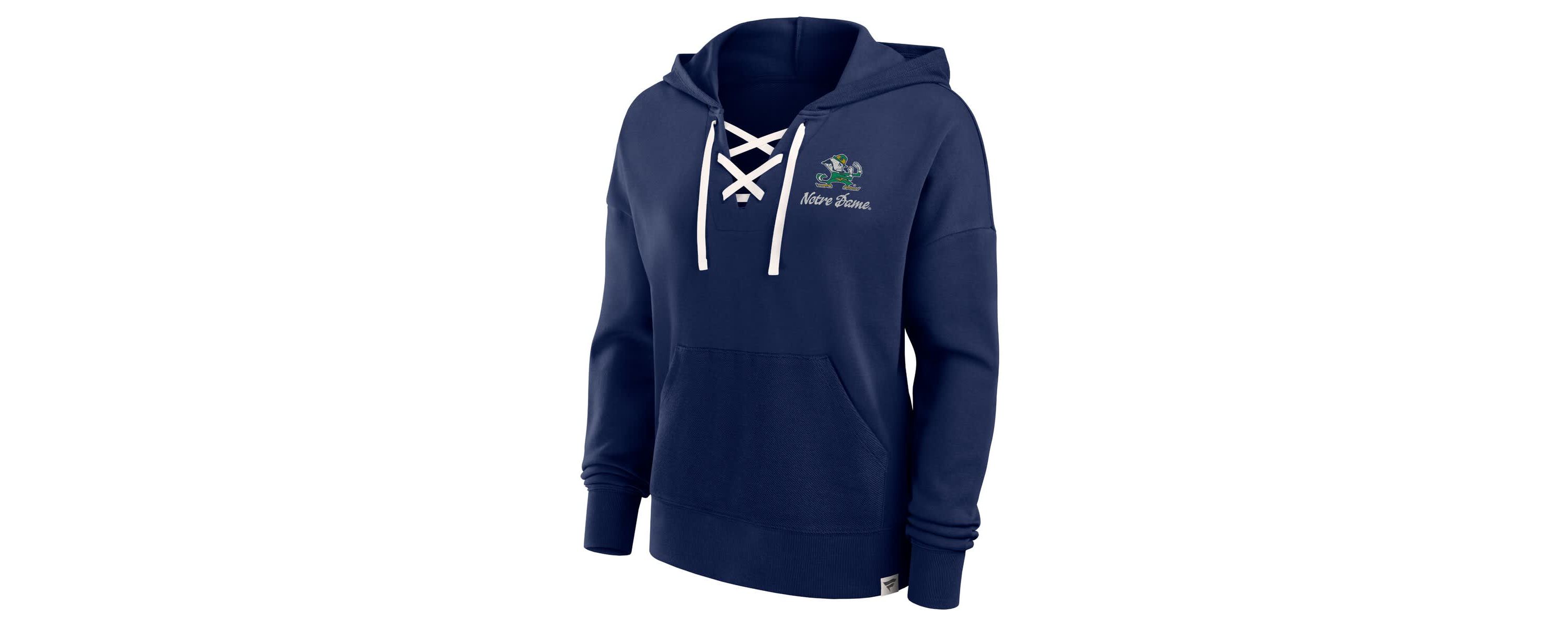 NCAA Fanatics Notre Dame Fighting Irish Original Script Lace-Up Pullover Hoodie