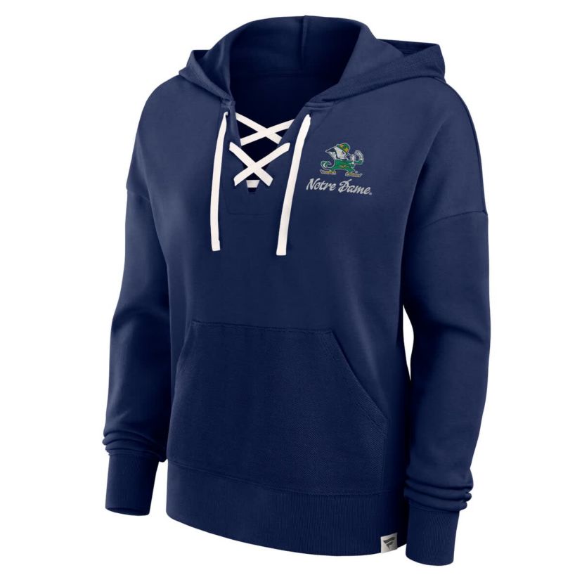 NCAA Fanatics Notre Dame Fighting Irish Original Script Lace-Up Pullover Hoodie