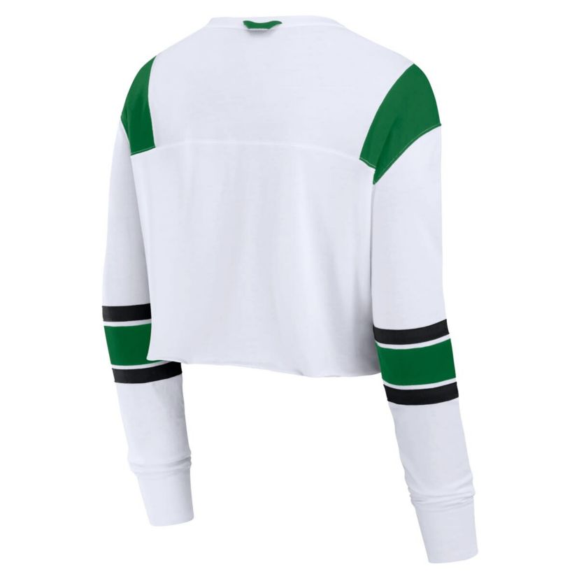 NCAA Fanatics Oregon Ducks Training Camp Cropped Long Sleeve V-Neck Fashion Top