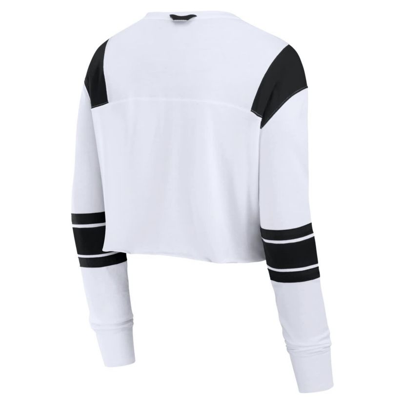 NCAA Fanatics Texas Longhorns Training Camp Cropped Long Sleeve V-Neck Fashion Top