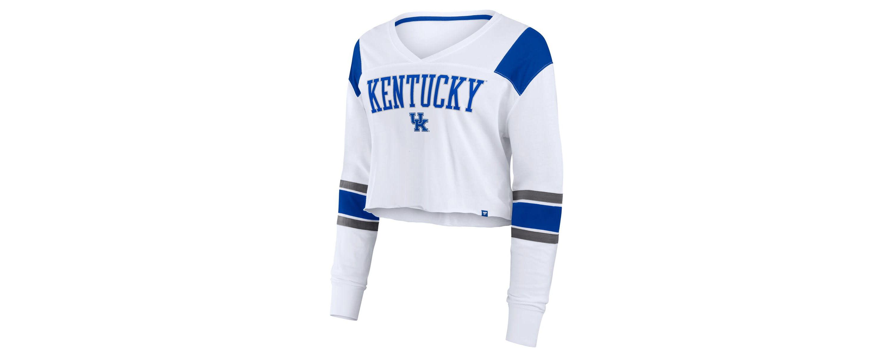 NCAA Fanatics Kentucky Wildcats Training Camp Cropped Long Sleeve V-Neck Fashion Top