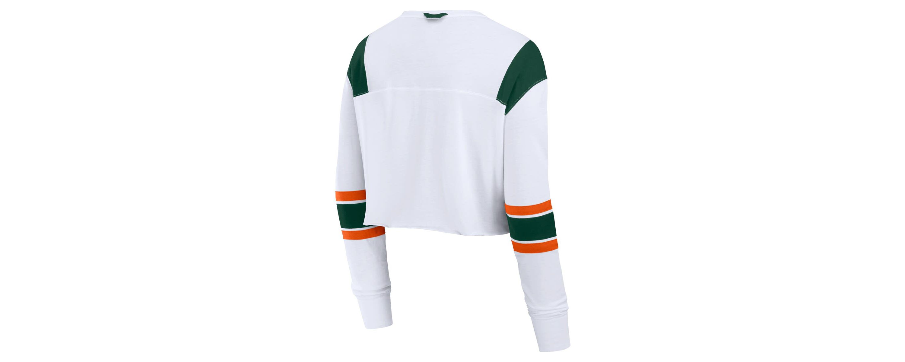 Miami (FL) Hurricanes NCAA Fanatics Miami Hurricanes Training Camp Cropped Long Sleeve V-Neck Fashion Top