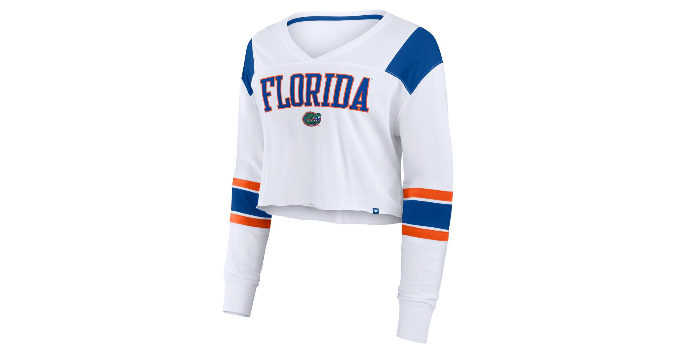 NCAA Fanatics Florida Gators Training Camp Cropped Long Sleeve V-Neck Fashion Top