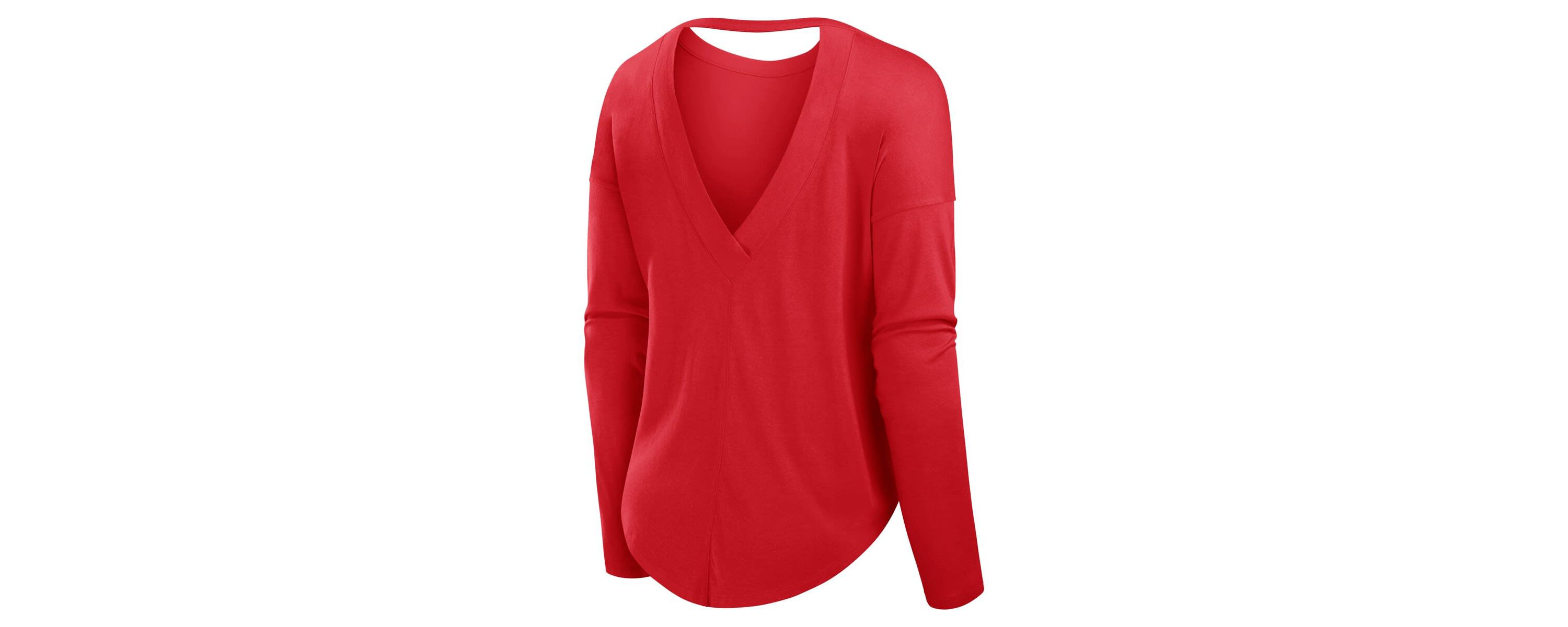 NCAA Fanatics Wisconsin Badgers Training Camp Core Long Sleeve V-Neck Fashion T-Shirt