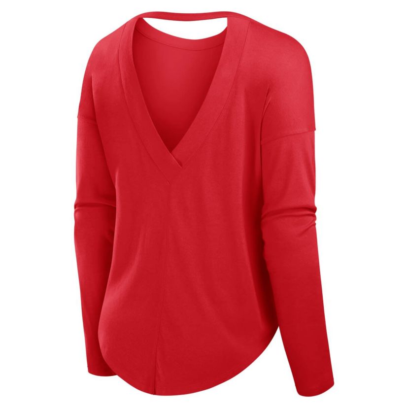 NCAA Fanatics Wisconsin Badgers Training Camp Core Long Sleeve V-Neck Fashion T-Shirt