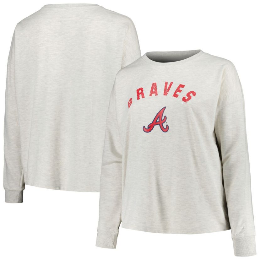 MLB Atlanta Braves Plus Size French Terry Pullover Sweatshirt