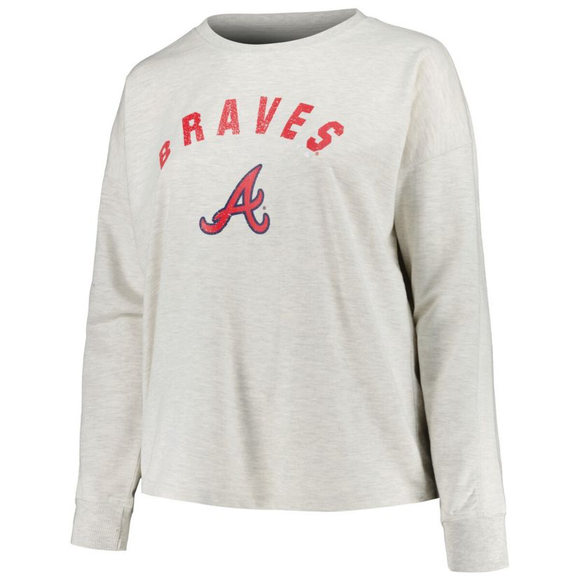 MLB Atlanta Braves Plus Size French Terry Pullover Sweatshirt