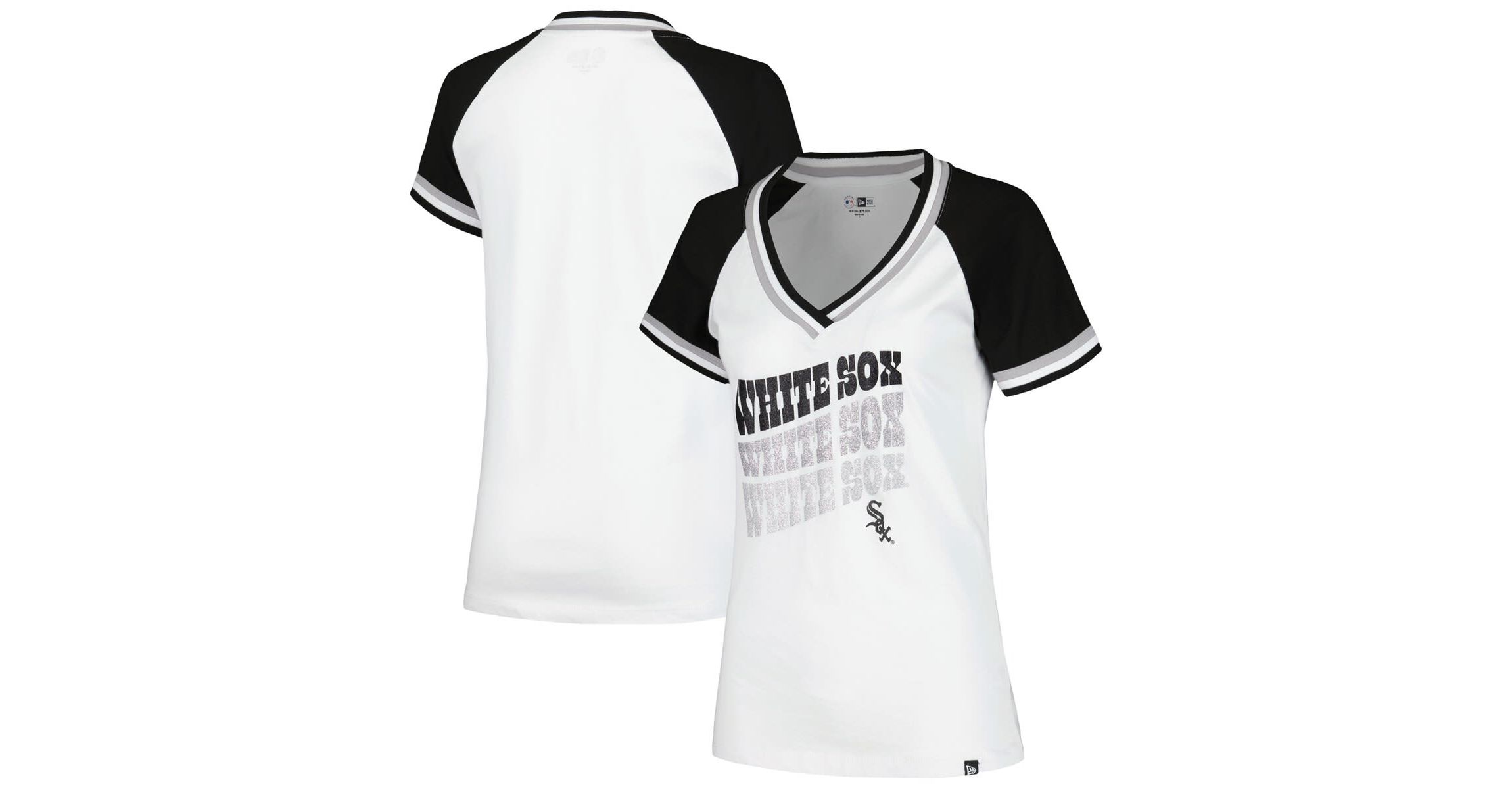 Chicago White Sox MLB Chicago Sox Jersey Double Binding Raglan V-Neck T-Shirt