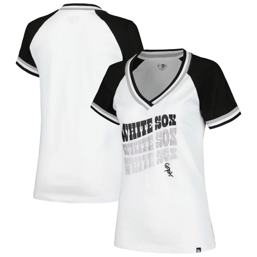 Chicago White Sox MLB Chicago Sox Jersey Double Binding Raglan V-Neck T-Shirt
