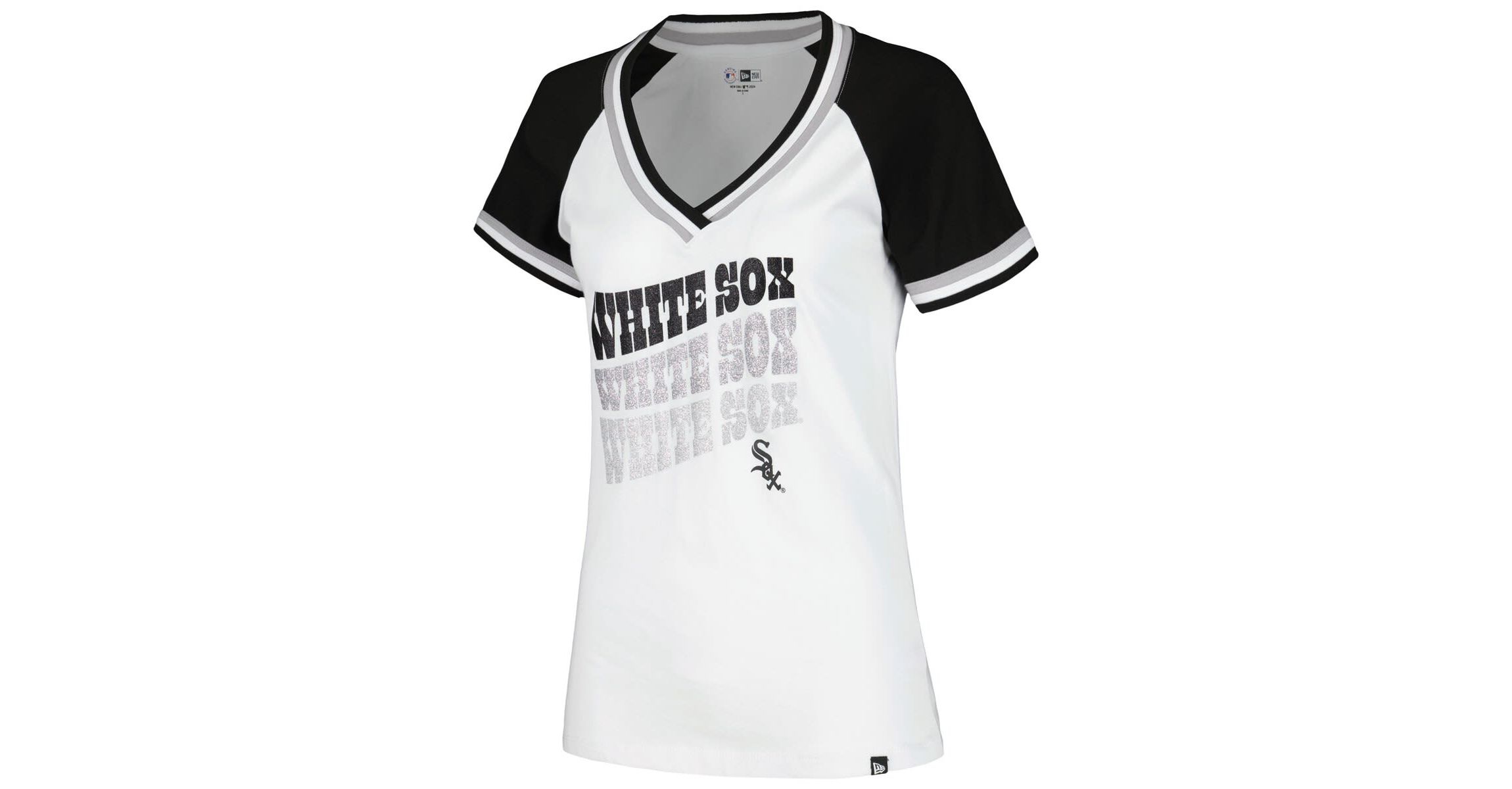 Chicago White Sox MLB Chicago Sox Jersey Double Binding Raglan V-Neck T-Shirt