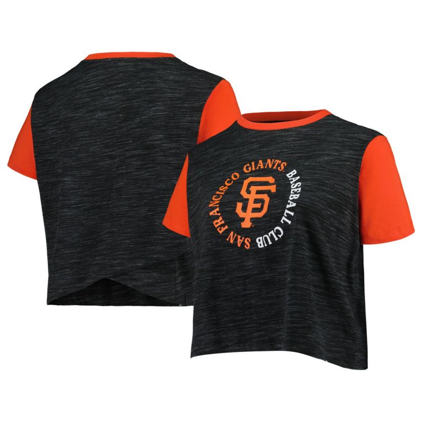 MLB San Francisco Giants Plus Size Crossover Back Cropped T-Shirt
