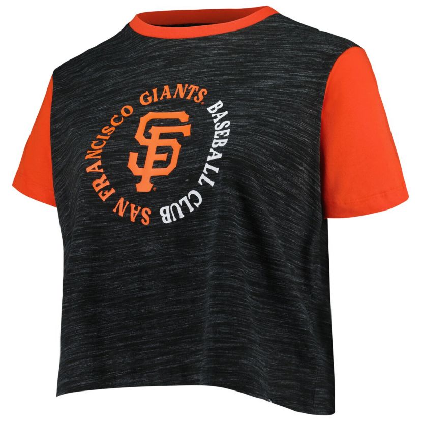 MLB San Francisco Giants Plus Size Crossover Back Cropped T-Shirt