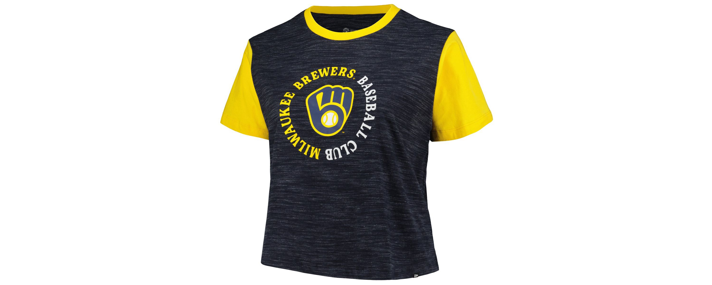 MLB Milwaukee Brewers Plus Size Crossover Back Cropped T-Shirt