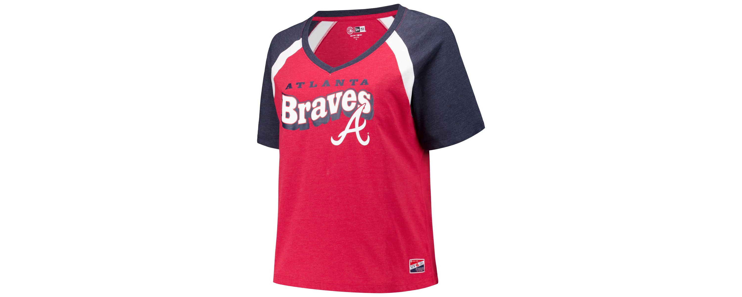 MLB Atlanta Braves Plus Size Raglan V-Neck T-Shirt