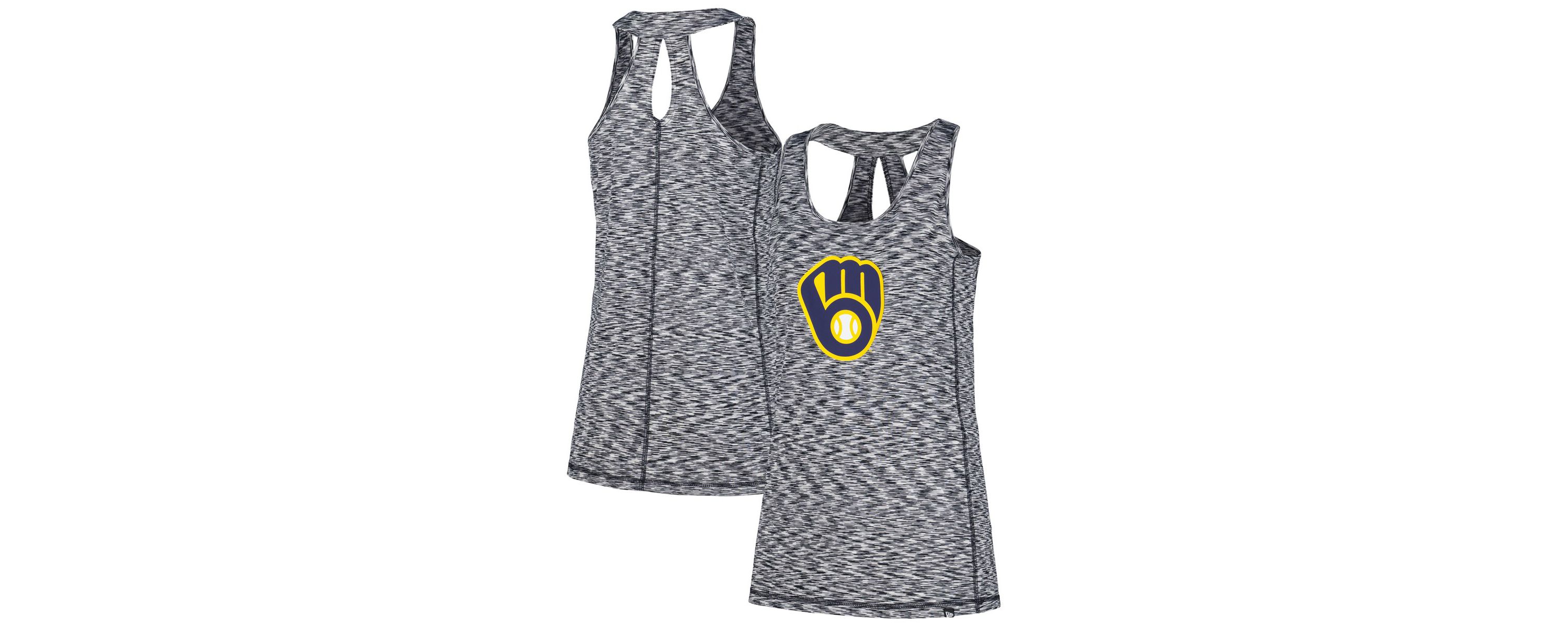MLB Milwaukee Brewers Space Dye Keyhole Back Tank Top