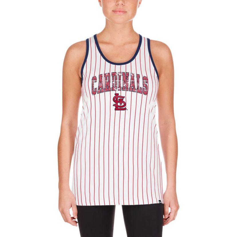 MLB St. Louis Cardinals Sequin Pinstripe Racerback Tank Top